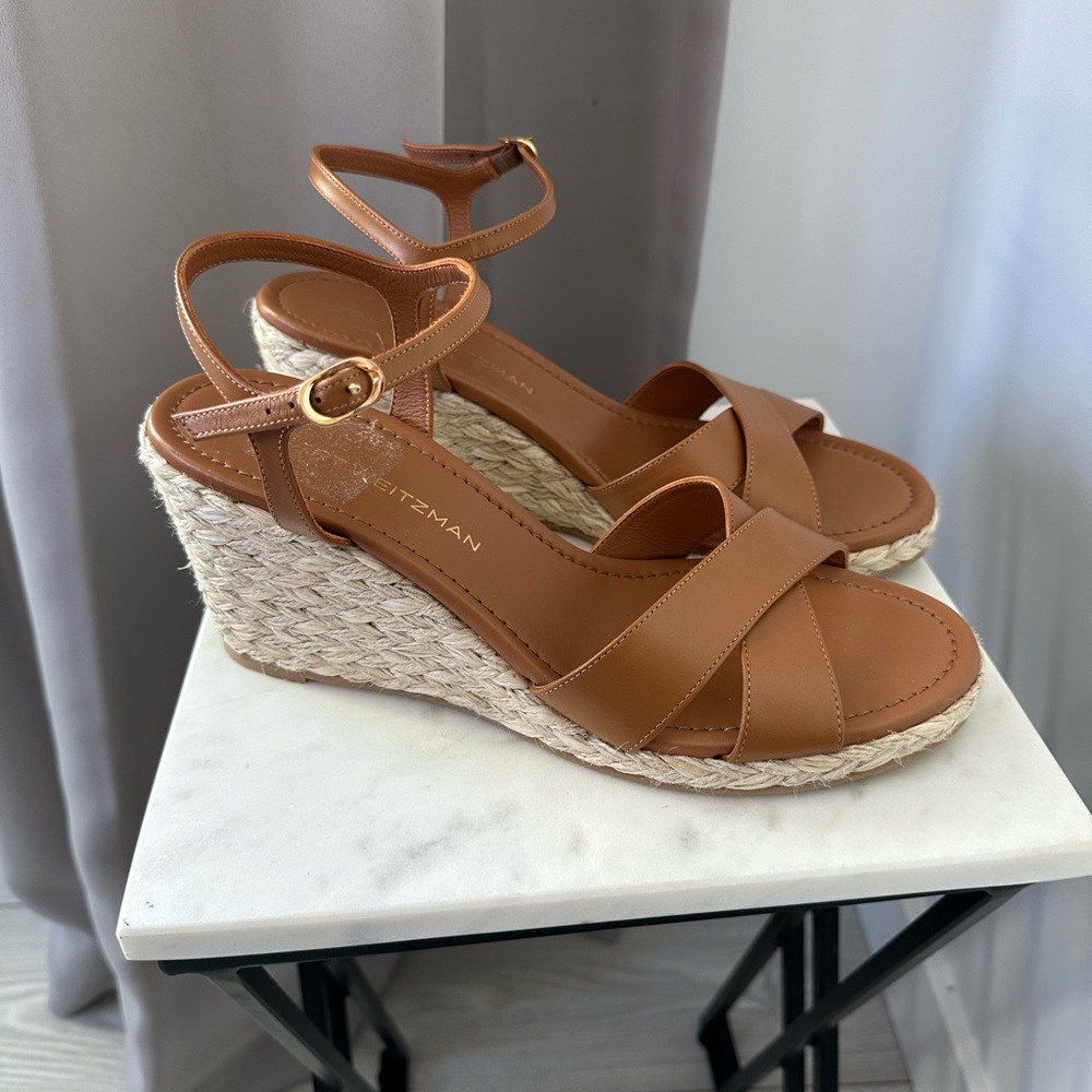 Stuart Weitzman Brown Wedge Sandals
